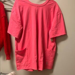 Hot shot tee romper, electric sunset.